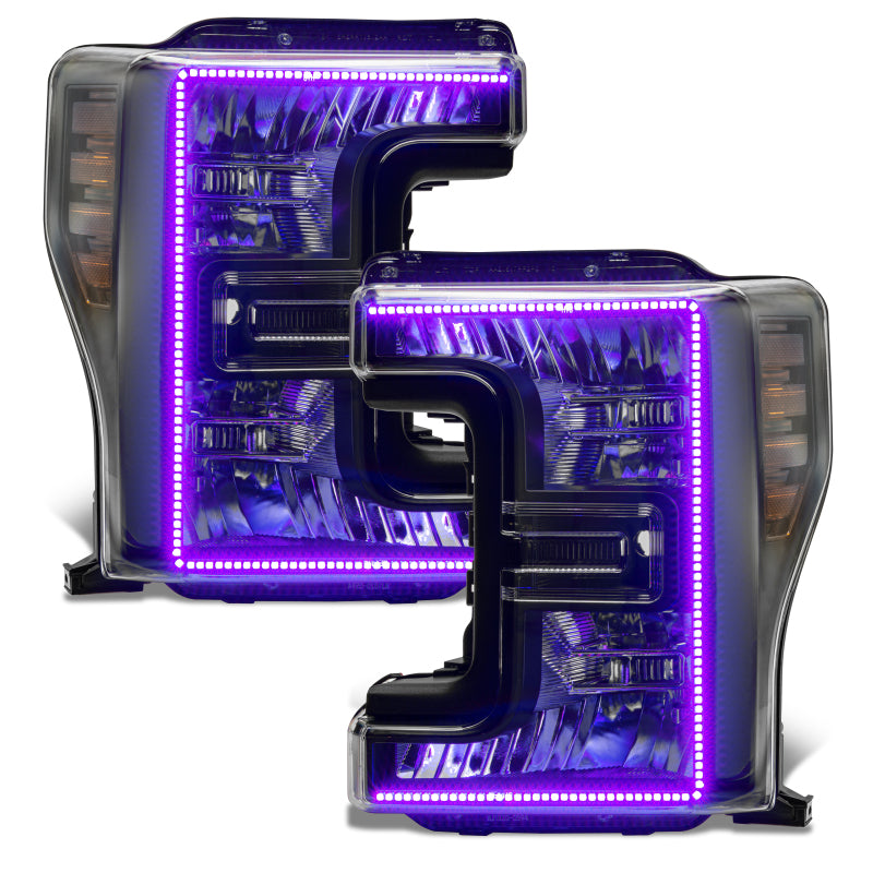 Oracle 17-19 Ford F-250 SD Dynamic Pre-Assembled Headlights - Halogen - Black Edition - SEE WARRANTY - 8203-332