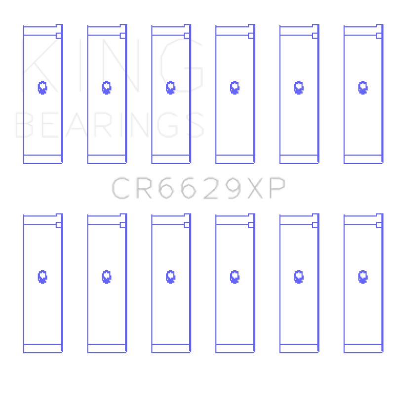 King Mitsubishi 6G72 (Size 0.25) Connecting Rod Bearing Set - CR6629XP0.25