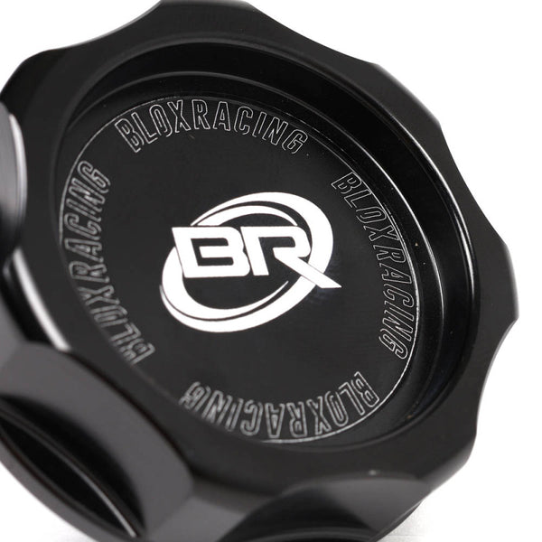 BLOX Racing Billet Honda Oil Cap - Black - BXAC-00501-BK - front view