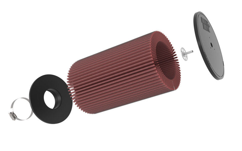 K&amp;N Universal Round Clamp-On Air Filter 3-1/2in FLG  8in B, 7in T W/STUD, 12-1/2in H - RU-5165