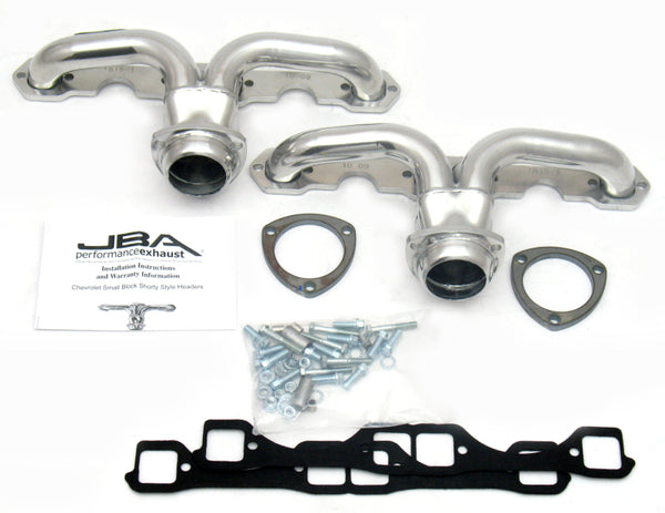 JBA 57-74 Chevrolet Corvette 265-400 SBC 1-5/8in Primary Silver Ctd Tight Tuck Header - 1815S-1JS for 1955-1974 Chevrolet Cor