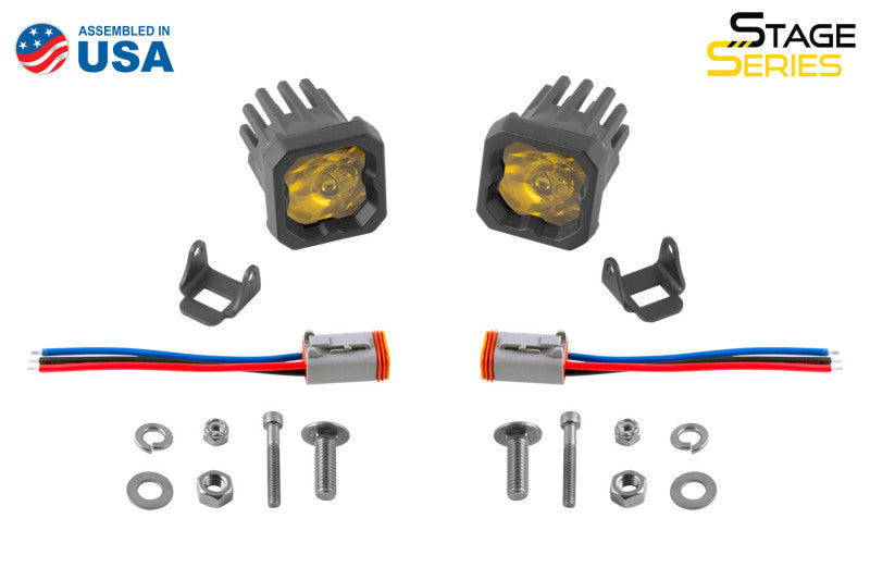 Diode Dynamics Stage Series C1 LED Pod Sport - Yellow Spot Standard ABL (Pair) - DD6453P by Diode Dynamics - detail view