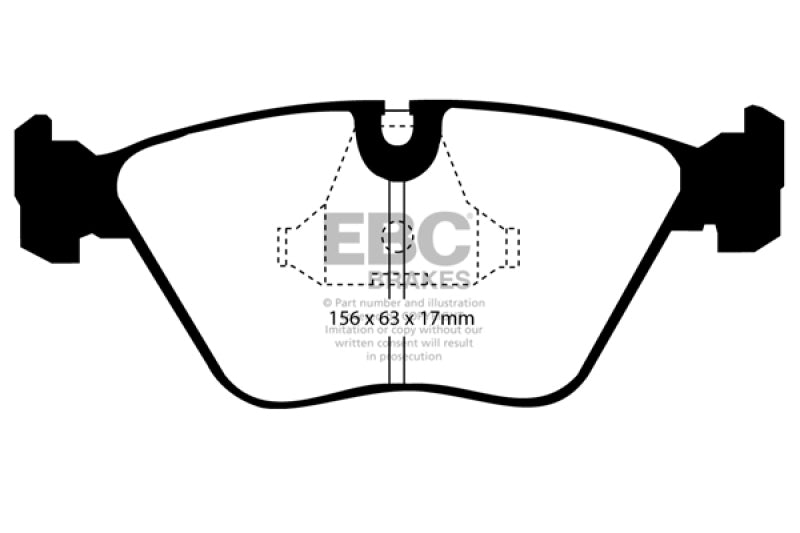 EBC 89-91 Audi 200 2.2 Turbo (ATE) Yellowstuff Front Brake Pads - DP4689/2R for 1997-2006 Jaguar XK8 - front view