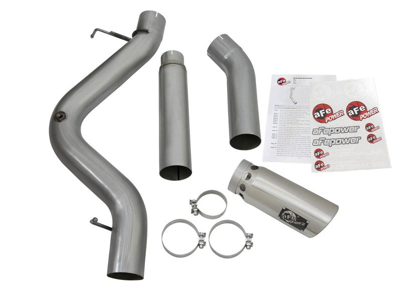 aFe LARGE Bore HD 5in Exhausts DPF-Back SS w/ Pol Tips 16-17 GM Diesel Truck V8-6.6L (td) LML/L5P - 49-44081-P