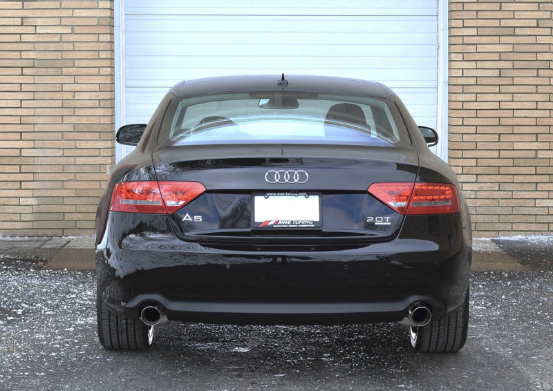 AWE Tuning Audi B8 A5 2.0T Touring Edition Exhaust - Dual Outlet Polished Silver Tips - 3015-32022