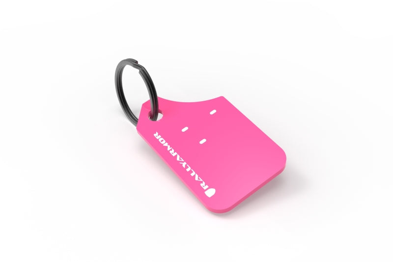 Rally Armor Pink Key Chain White Logo - RAKEYCHNPK by Rally Armor