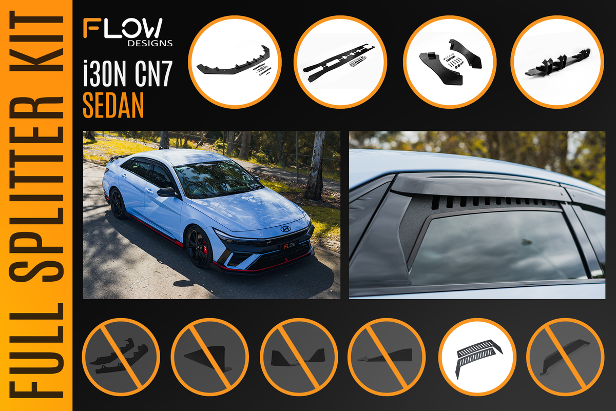 Flow Designs - CN7 V2 Elantra N Sedan Facelift V2 - 2024 Full Lip Splitter Set