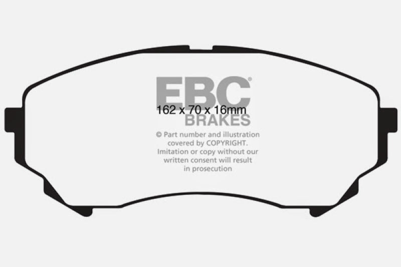 EBC 08-13 Cadillac CTS 3.0 Ultimax2 Rear Brake Pads - UD1337 for 2008-2019 Cadillac CTS - front view