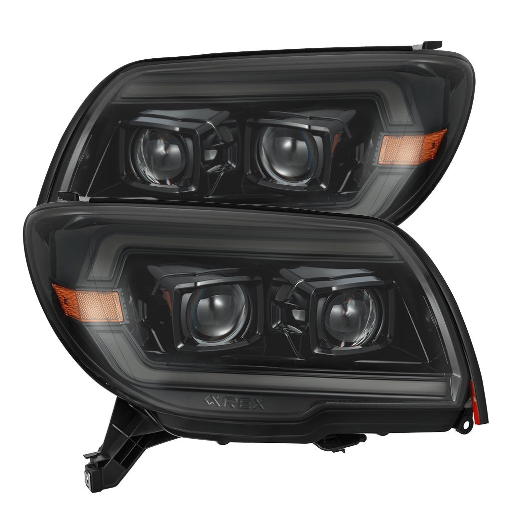 Alpharex 03-09 Toyota 4Runner PRO-Series Proj Headlights Alpha Blk w/ Activ Light/Seq Signal/DRL - 880376 for 2003-2009 Toyot