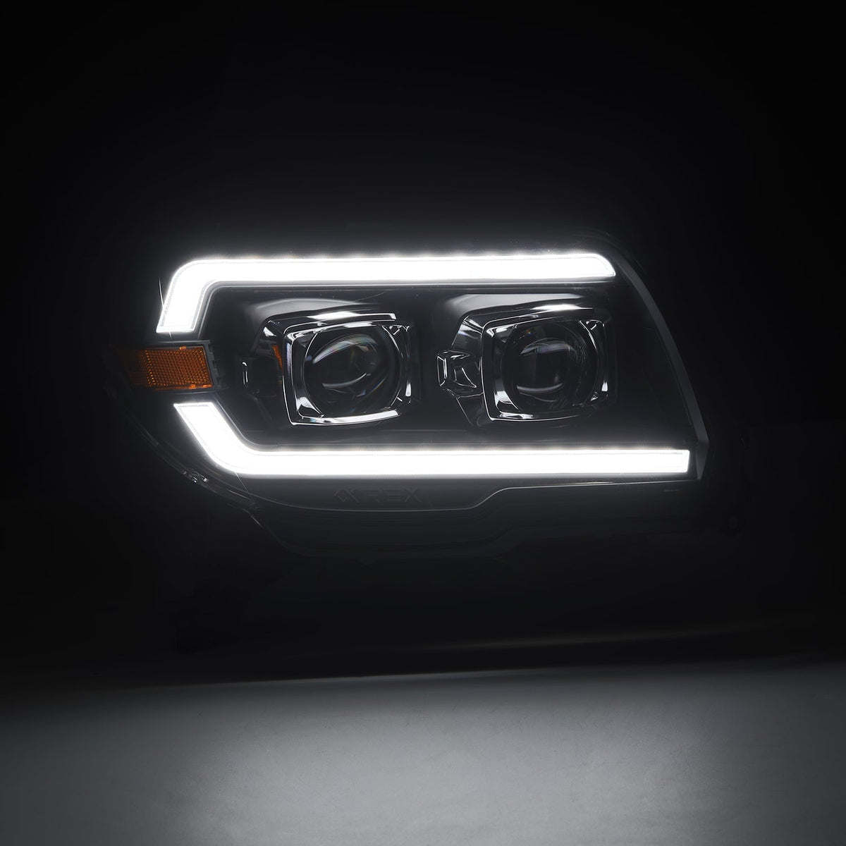 Alpharex 03-09 Toyota 4Runner LUXX LED Projector Headlights Blk w/ Activ Light/Seq Signal/SB DRL - 880373 for 2003-2009 Toyot