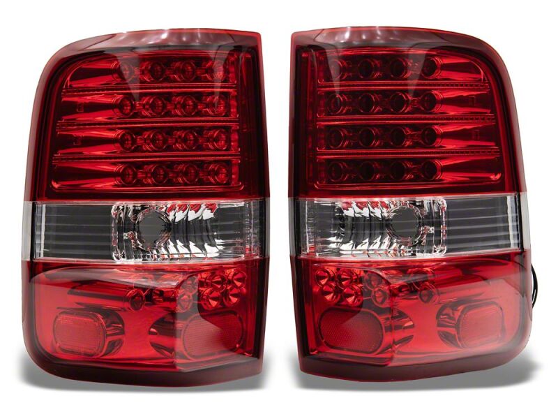 Raxiom 04-08 Ford F-150 Styleside LED Tail Lights- Chrome Housing- Red/Clear Lens - T542867 - close-up view