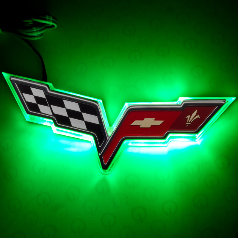 Oracle Chevrolet Corvette C6 Illuminated Emblem - Green SEE WARRANTY - 3099-004