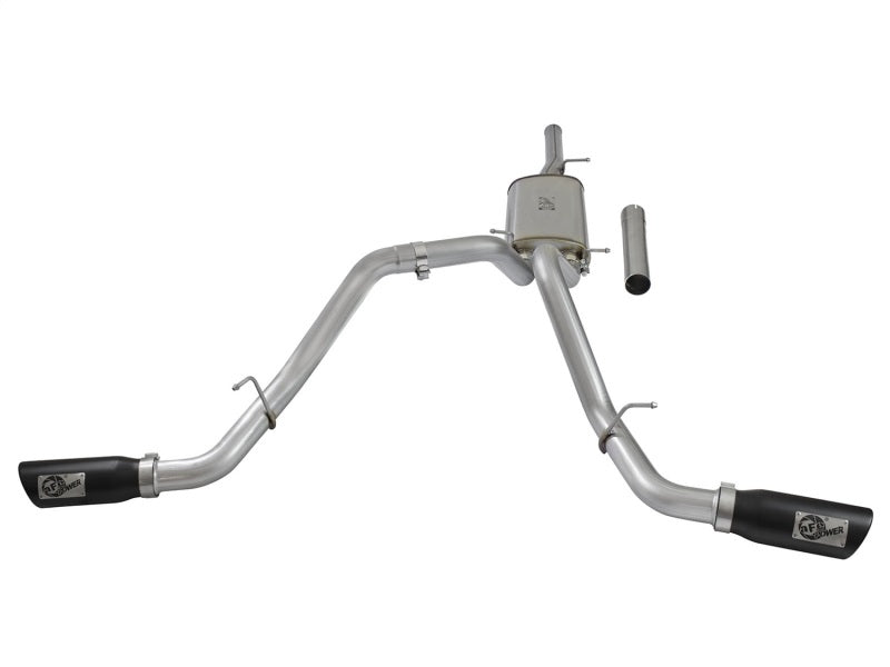 aFe MACH Force-Xp 3in CB SS Dual Exhaust w/Black Tips 09-16 GM Silverado/Sierra 4.3L/4.8L/5.3L - 49-44071-B
