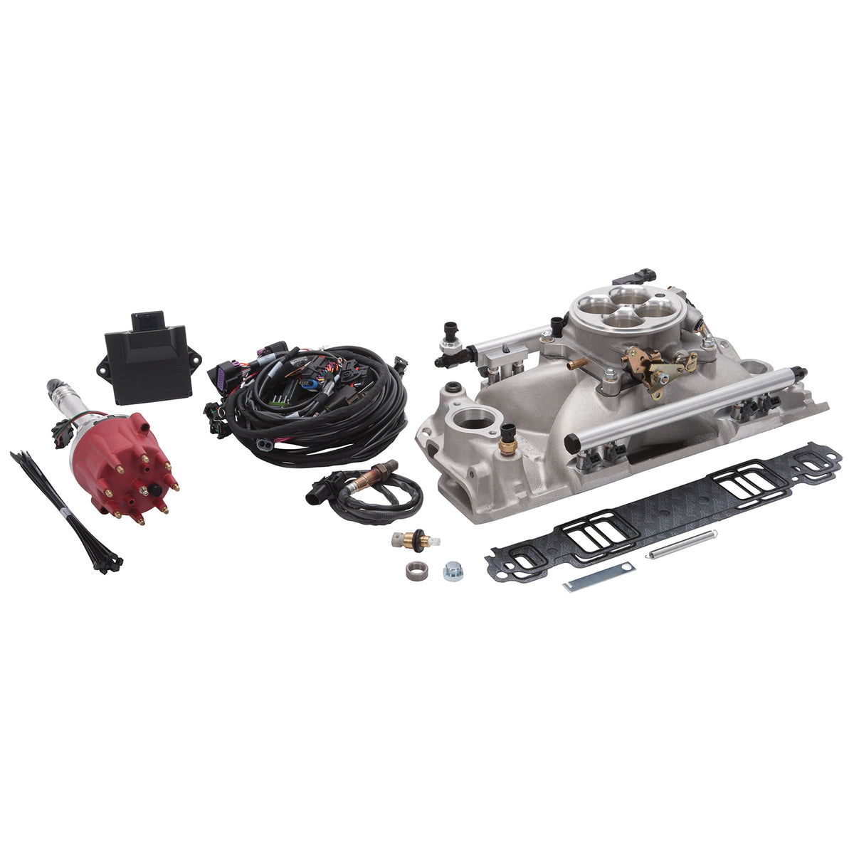 Edelbrock Pro Flo 4 EFI System Seq Port SBC 1986 & Earlier 625 Max HP 35lb/hr Satin Finish - 35770