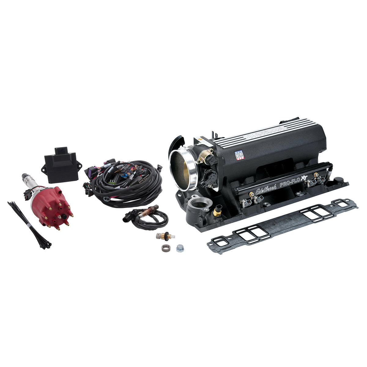 Edelbrock Pro Flo 4 XT EFI System Seq Port SBC 1986 & Earlier 550 Max HP 29lb/hr Black Finish - 35793