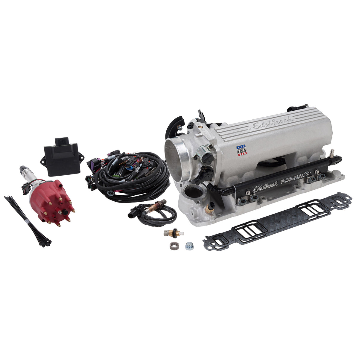 Edelbrock Pro Flo 4 XT EFI System Seq Port SBC 1986 & Earlier 625 Max HP 35lb/hr Satin Finish - 35810