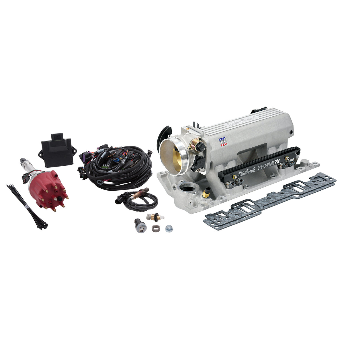 Edelbrock Pro Flo 4 XT EFI System Seq Port SBC Vortec/E-Tec 550 Max HP 29lb/hr Satin Finish - 35820