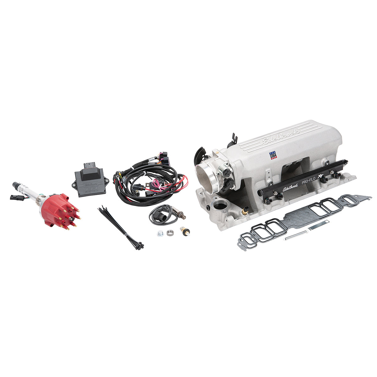 Edelbrock Pro Flo 4 XT EFI System Seq Port BBC Rect Port Std Deck 625 Max HP 35lb/hr Satin Finish - 35870