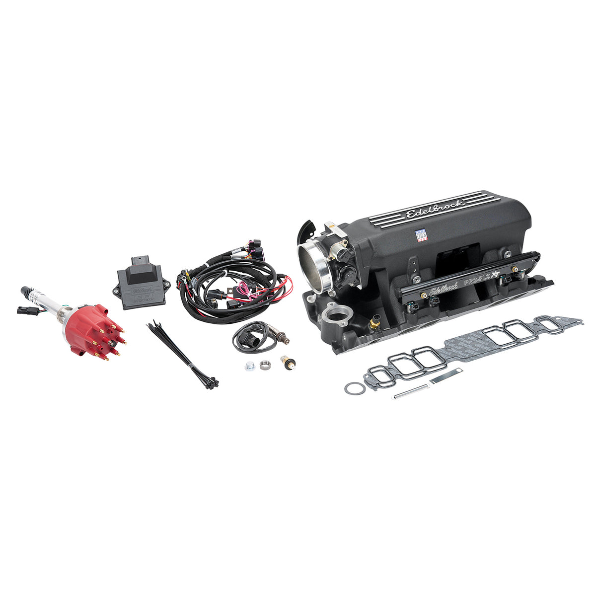 Edelbrock Pro Flo 4 XT EFI System Seq Port BBC Rect Port Std Deck 775 Max HP 60lb/hr Black Finish - 35883