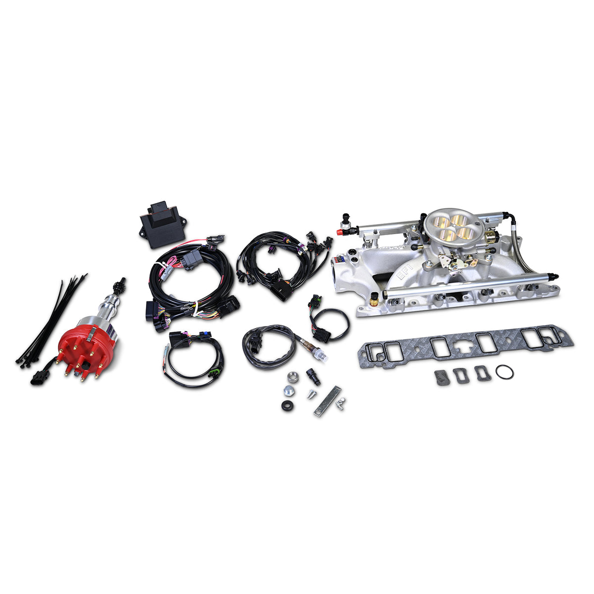 Edelbrock Ford SB Windsor 289/302 Pro-Flo 4 EFI Traditional 4150-Style Kit - Black Plasma Finish - 35930-BP