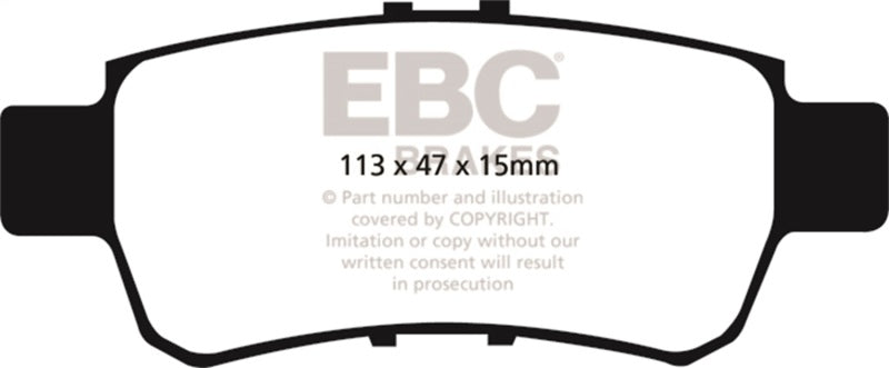 EBC 05-10 Honda Odyssey 3.5 Greenstuff Rear Brake Pads (For 11.7in. Rotors) - DP61744