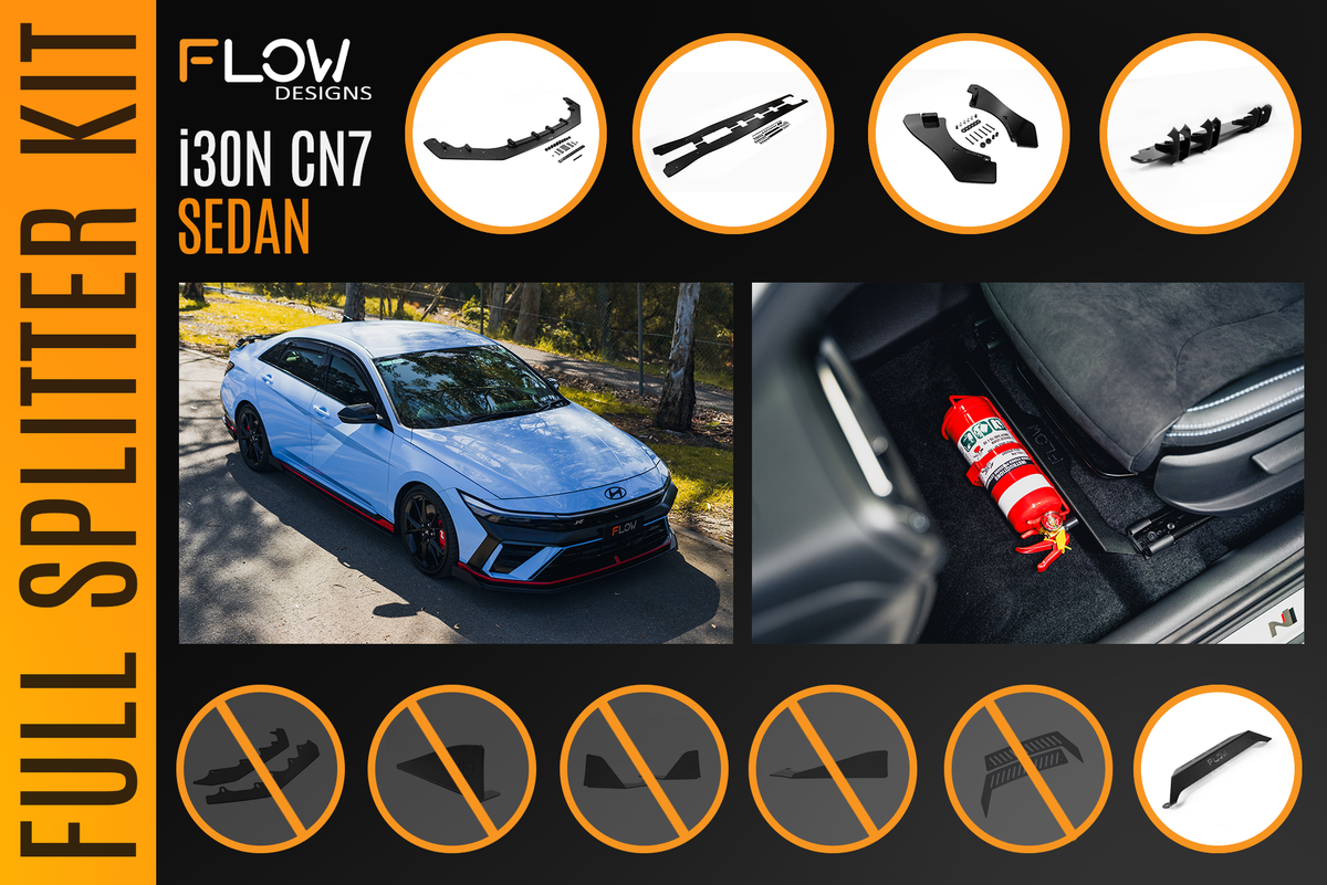 Flow Designs - CN7 V2 Elantra N Sedan Facelift V2 - 2024 Full Lip Splitter Set