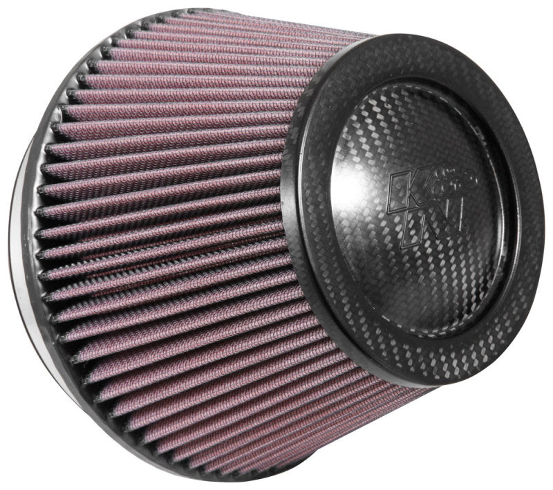 K&N Universal CarbonFiber Filter 6in Flange / 7-1/2in OD-B / 5-1/8in OD-T / 5in H - RP-2960 for 2016-2019 Cadillac CTS - fron