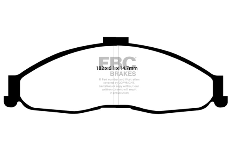 EBC 98-02 Chevrolet Camaro (4th Gen) 3.8 Ultimax2 Front Brake Pads - UD749 for 1998-2002 Chevrolet Camaro - front view