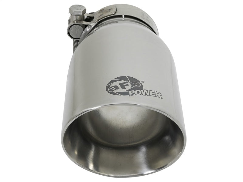 aFe MACH Force-Xp Universal 304 SS Single-Wall Clamp-On Exhaust Tip - Polished - 49T25354-P07