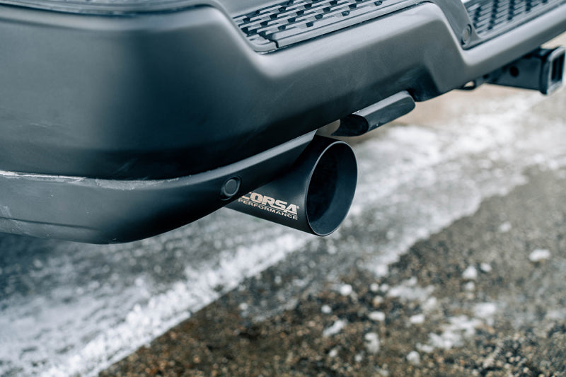 Corsa 25-26 Ram 2.5in Stainless Steel Sport Cat-back Dual Rear Exit 5.0in Black Tips - 21309BPC