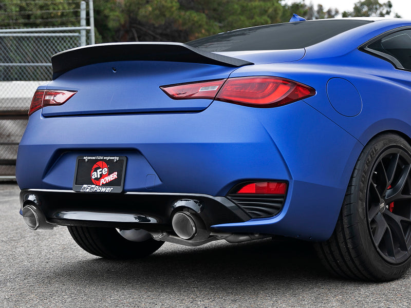 aFe POWER Takeda 2.5in 304 SS Axle-Back Exhaust w/ Carbon Fiber Tips 17-19 Infiniti Q60 V6-3.0L (tt) - 49-36133NM-C