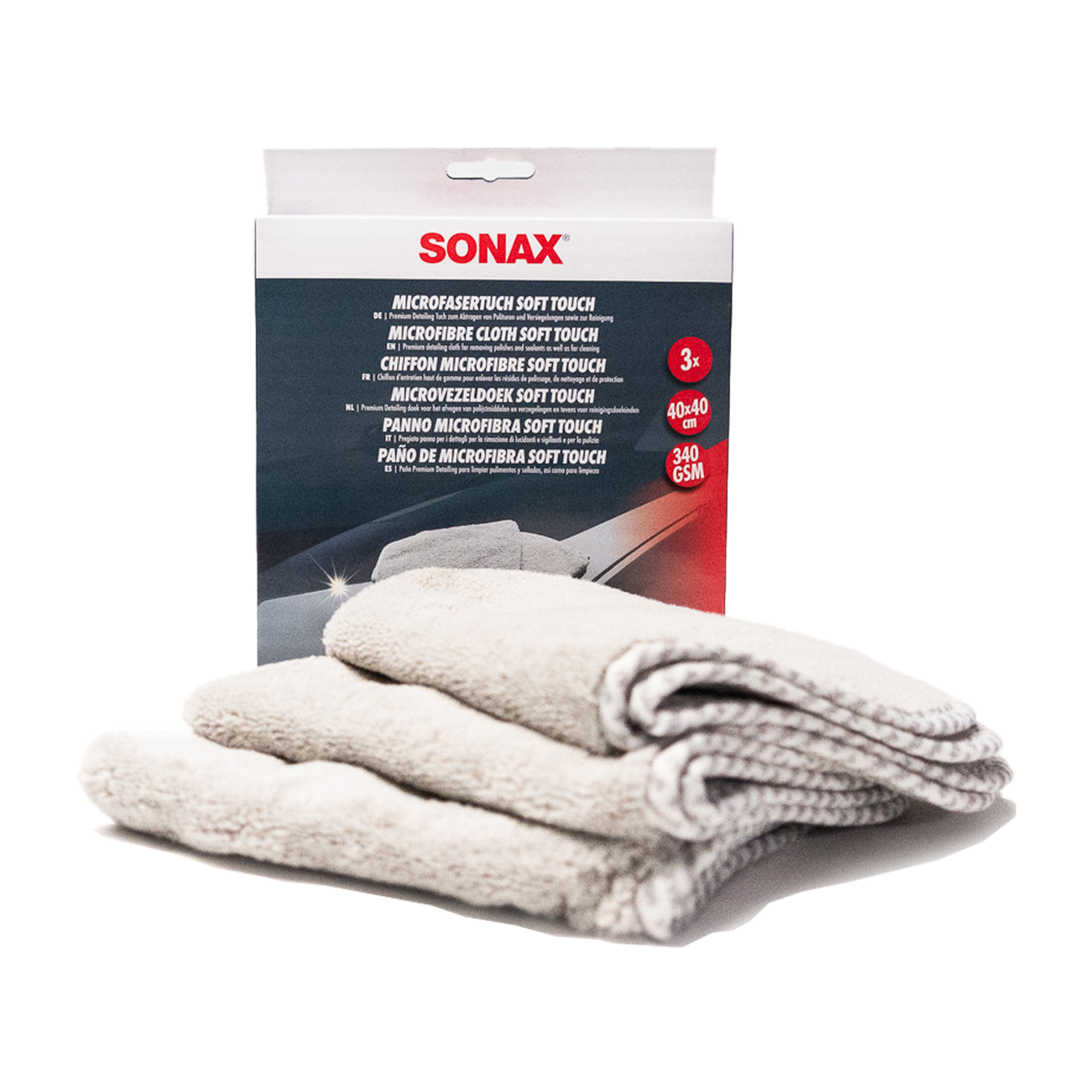 SONAX Microfibre Cloth Soft Touch 3 Pack