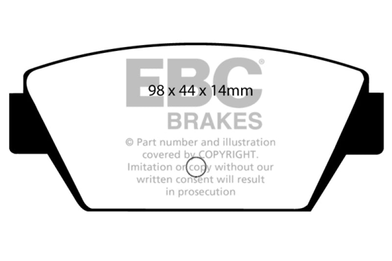 EBC 93-94 Eagle Talon 1.8 Ultimax2 Rear Brake Pads - UD329 for 1990-1994 Eagle Talon - front view