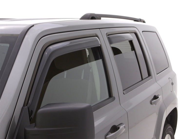AVS 07-18 Jeep Patriot Ventvisor In-Channel Front &amp; Rear Window Deflectors 4pc - Smoke - 194359