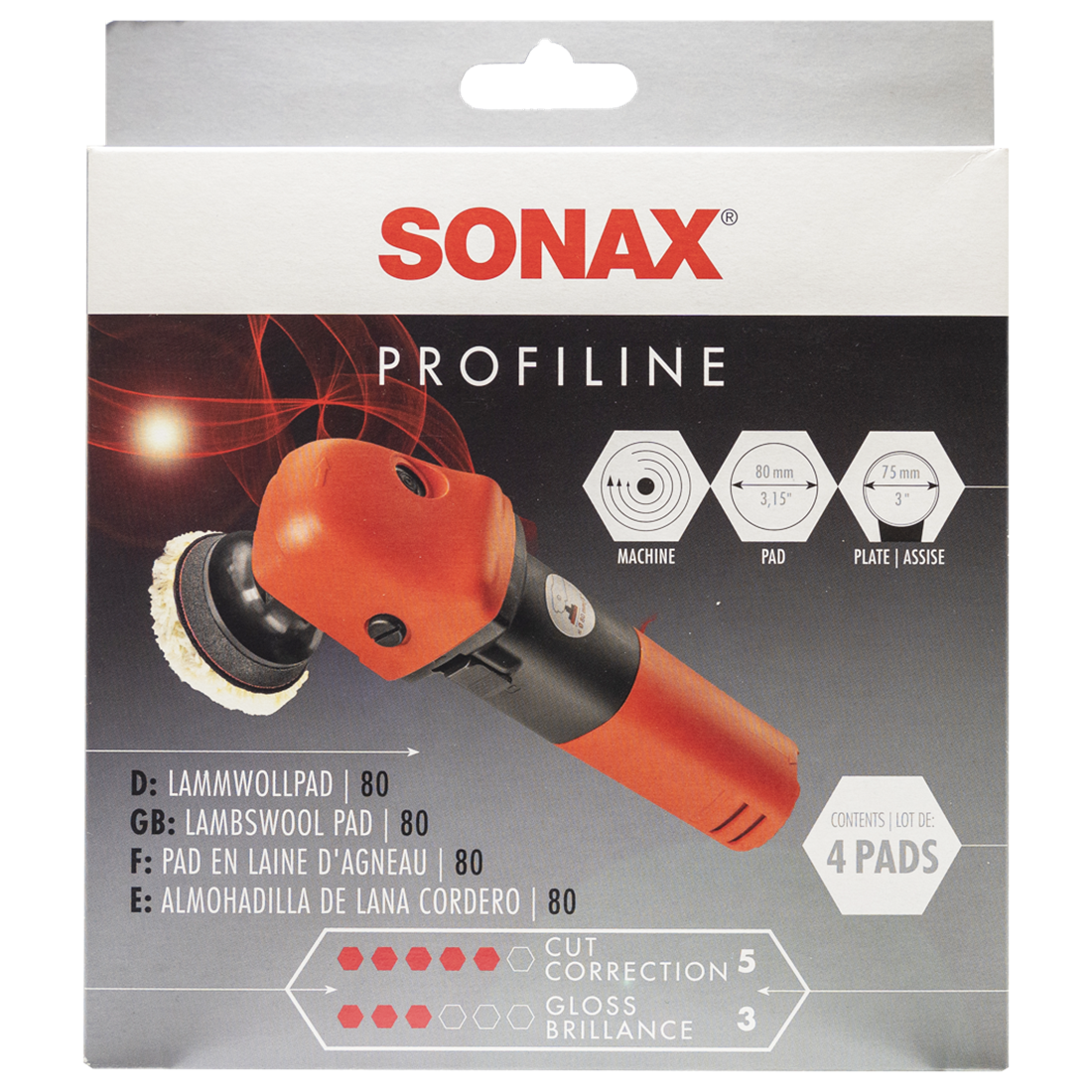 SONAX Lambswool Pad 80mm