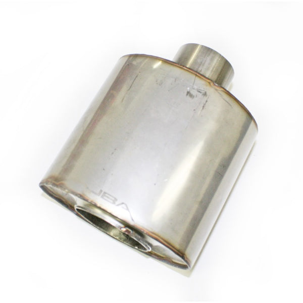 JBA Universal Straight-Through 304SS Muffler 6x6x4 2.5in Inlet Diameter Center/Center - 40-250600 by JBA - front view