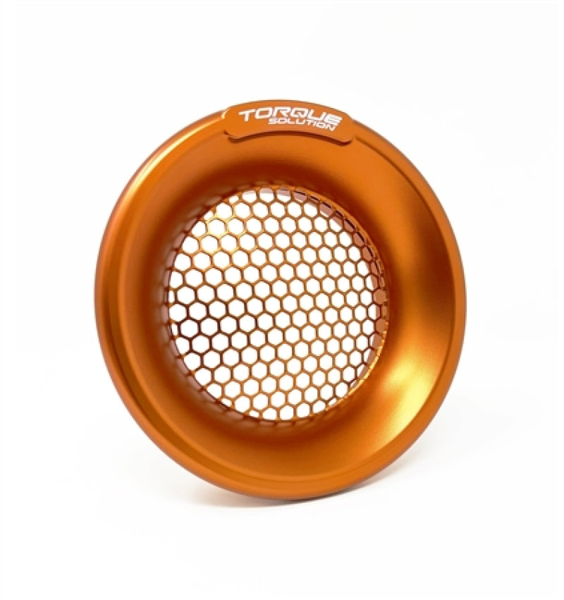 Torque Solution Billet Turbo Velocity Stack Shield For 4in Inlet - Orange - TS-VS-740-OR