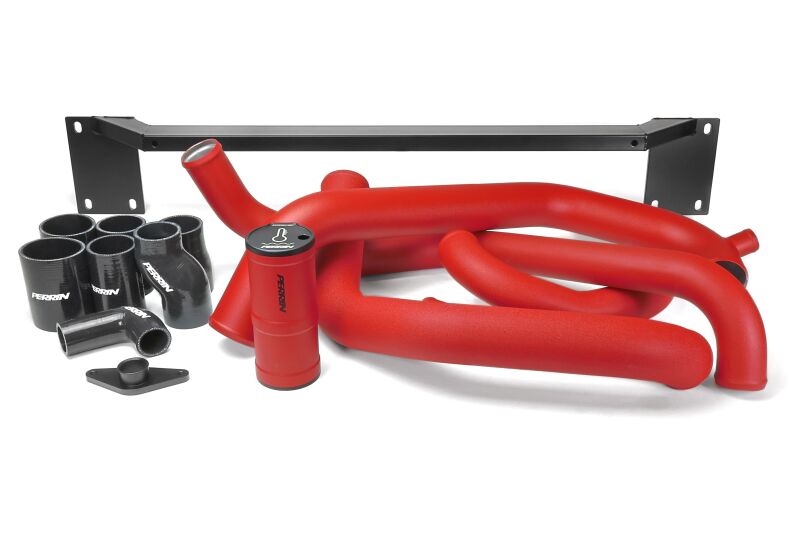 PERRIN 08-14 Subaru STI Front Mount Intercooler Boost Tube Kit - Red - PSP-ITR-430-3RD