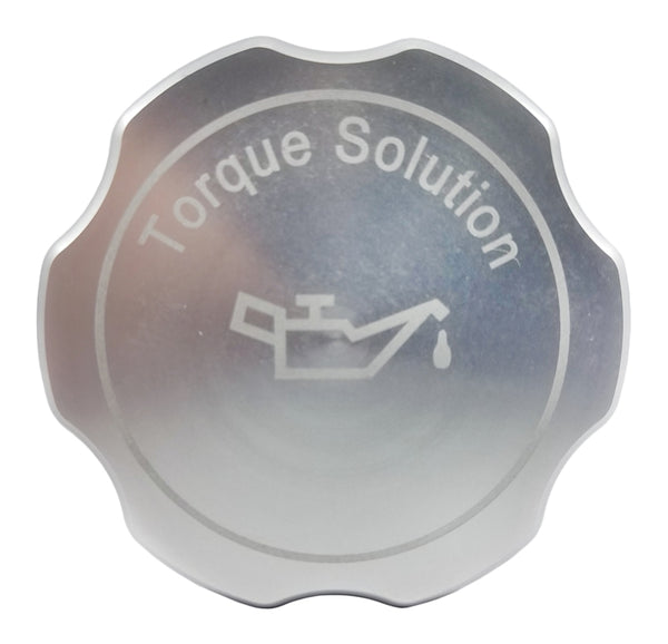 Torque Solution Billet Oil Cap 89+ Subaru - Silver - TS-SU-313SIL for 1993-2017 Subaru Impreza - front view