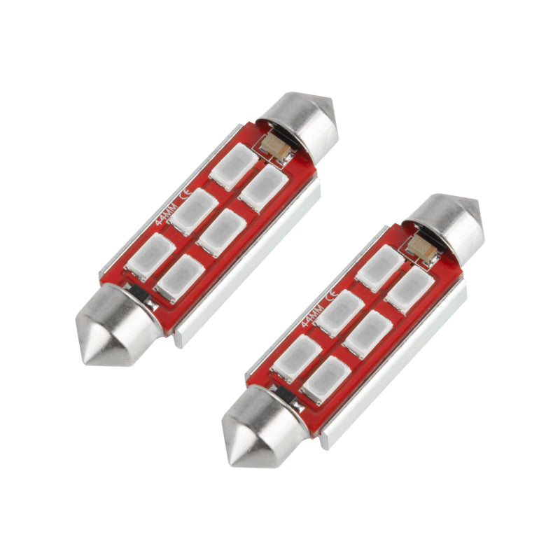 Oracle 44MM 6 LED 3-Chip Festoon Bulbs (Pair) - Red SEE WARRANTY - 5207-003