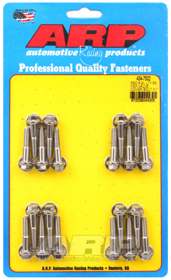 ARP Chevy LT1 6.2L Valve Cover Hex Stainless Steel Bolt Kit - 434-7502 by ARP