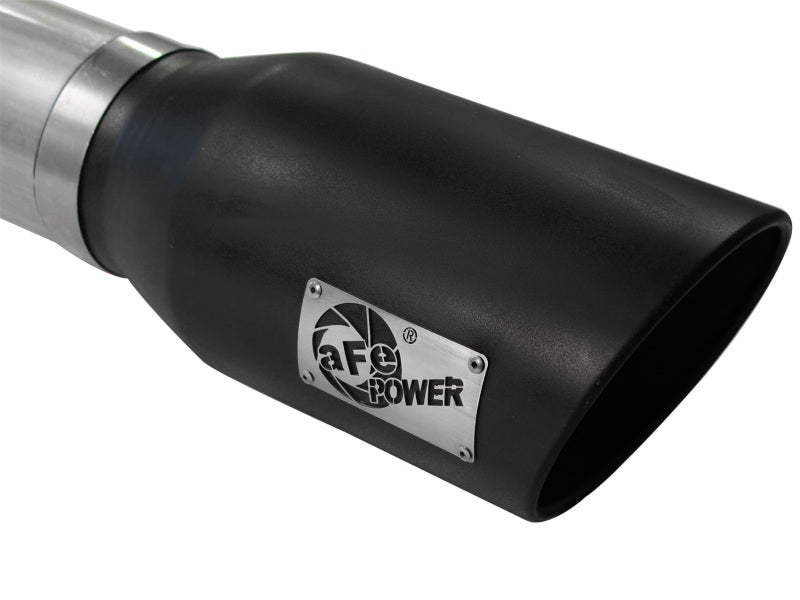 aFe Atlas Exhausts 5in DPF-Back Aluminized Steel Exhaust Sys 2015 Ford Diesel V8 6.7L (td) Black Tip - 49-03064-B