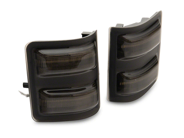 Raxiom 11-16 Ford F-250/F-350 Super Duty Axial LED SEQL Switchback Side Mirror Marker Lamps- Smoked - SD18249 for 2011-2016 F