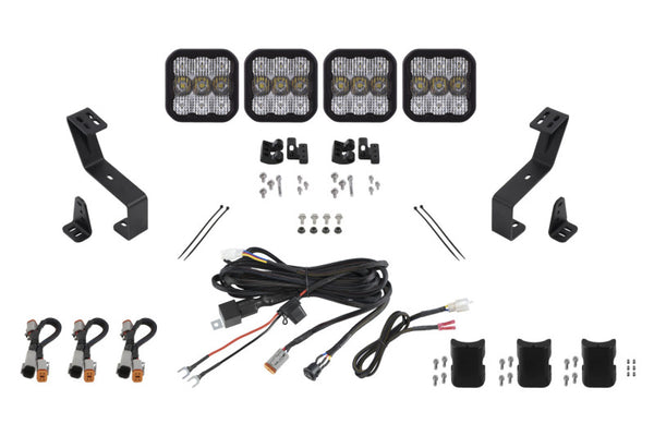 Diode Dynamics SS5 Grille CrossLink Lightbar Kit for 2019-Present Ram Sport - White Combo - DD7608 for 2019-2024 Ram 1500 - f