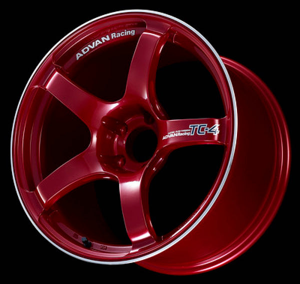 Advan TC4 17x7.5 +43 5-112 Racing Candy Red & Ring Wheel - YAD7F43MCRR by Advan