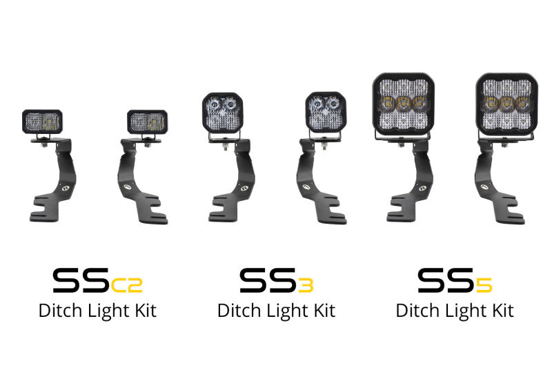 Diode Dynamics Stage Series Ditch Light Kit for 2019-Present Ram C2 - Yellow Pro Combo - DD7598 for 2019-2024 Ram 1500 - angl