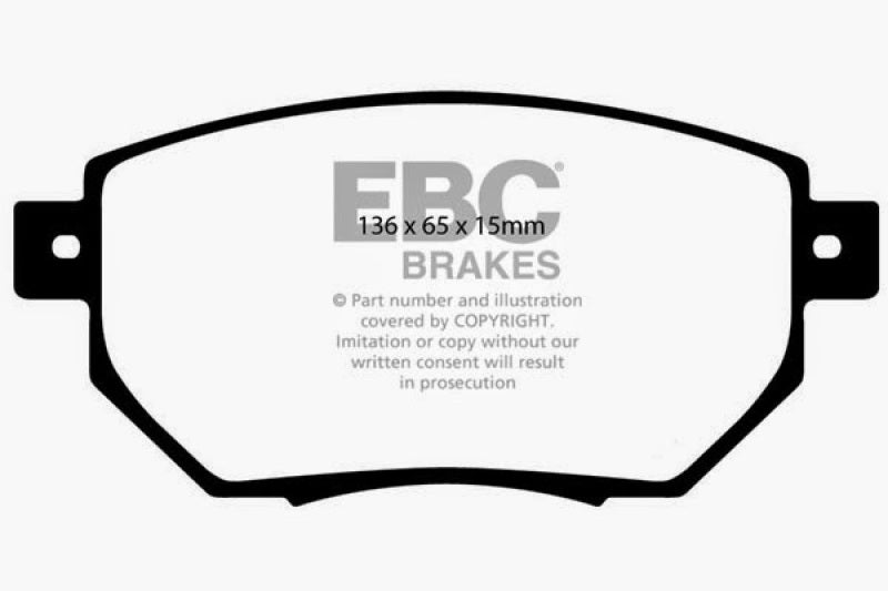 EBC 03-05 Infiniti FX35 3.5 Ultimax2 Front Brake Pads - UD969 for 2003-2011 Nissan Murano - front view