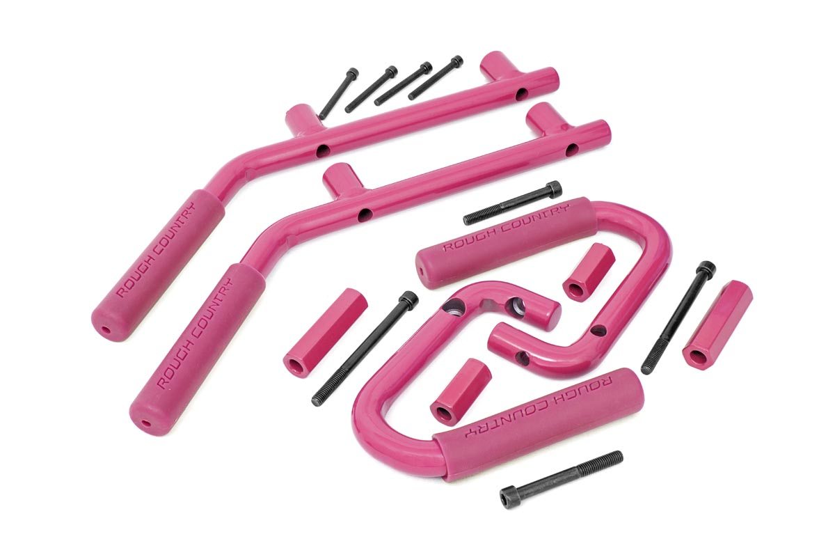 Grab Handles | Steel | FR &amp; RR | Pink | Jeep Wrangler JK  (07-18)