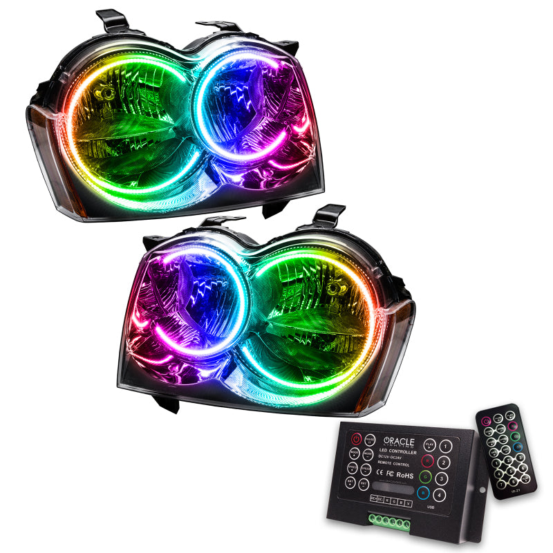 Oracle 05-07 Jeep Grand Cherokee SMD HL (Non-HID) - ColorSHIFT w/ 2.0 Controller SEE WARRANTY - 8164-333