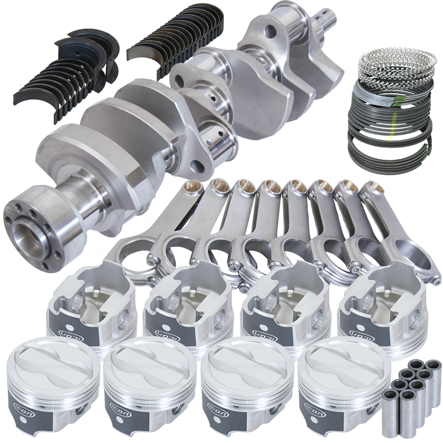 Eagle Chevy 350 1Pc 3.750in Crank 5.700in H-Beam -18cc 4.060in Pistons Balanced Assembly - B12304L060 - front view